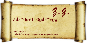 Zádori György névjegykártya